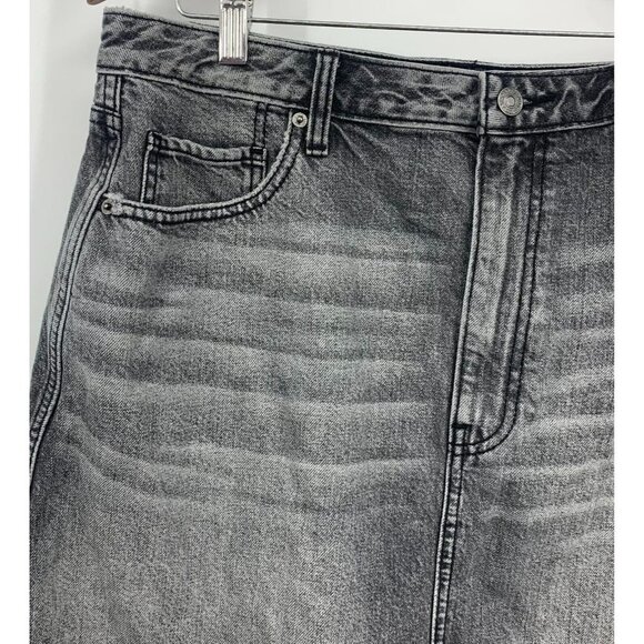 Abercrombie  Fitch Women Denim Skirt Size 32 Gray Cut Off Charcoal Wash Mid Rise - Picture 3 of 7
